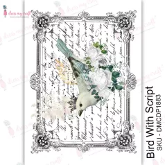   Dress My Craft Transzfer fólia A4 - Bird With Script - Transfer Me (1 db)