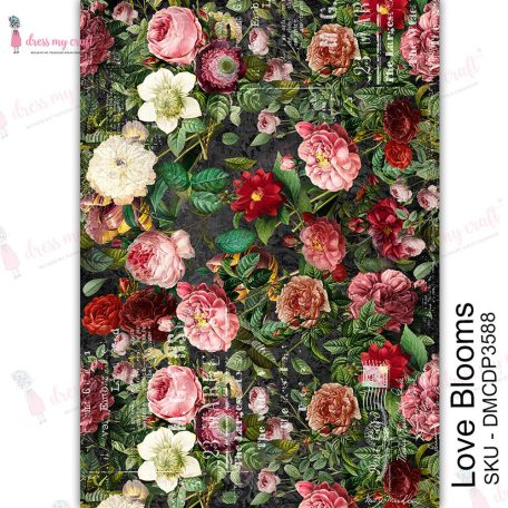 Dress My Craft Transzfer fólia A4 - Love Blooms - Transfer Me (1 db)