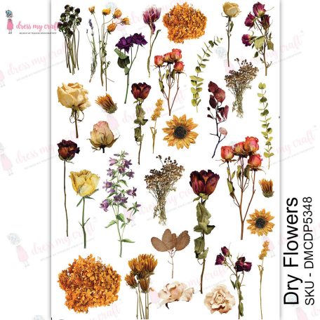 Dress My Craft Transzfer fólia A4 - Dry Flowers - Transfer Me (1 db)
