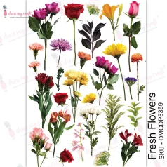   Dress My Craft Transzfer fólia A4 - Fresh Flowers - Transfer Me (1 db)