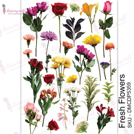Dress My Craft Transzfer fólia A4 - Fresh Flowers - Transfer Me (1 db)