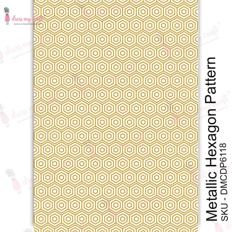 Dress My Craft Transzfer fólia A4 - Metallic Hexagon Pattern - Transfer Me (1 db)