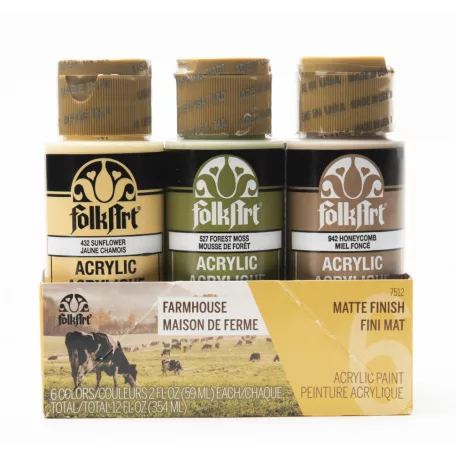 Akrilfesték készlet - matt , Farmhouse  / Folkart Acrylic Matte Paint (6 db)