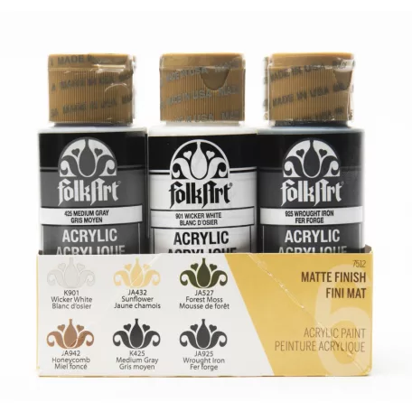Akrilfesték készlet - matt , Farmhouse  / Folkart Acrylic Matte Paint (6 db)