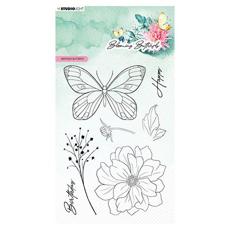 Szilikonbélyegző , Birthday butterfly Blooming Butterfly nr.360 / SL Clear Stamps (1 csomag)