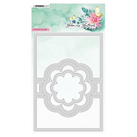 Vágósablon , Flower zigzag card Blooming Butterfly nr.489 / SL Cutting Die (1 csomag)