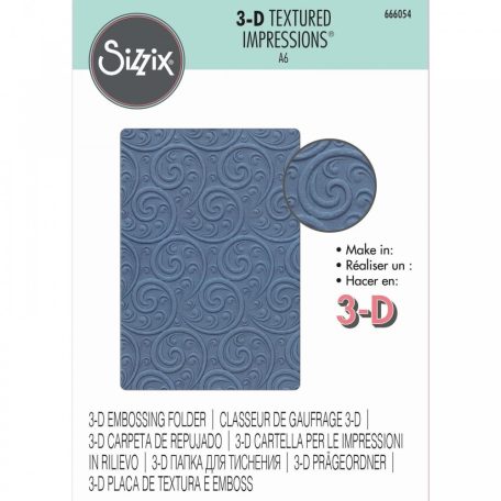 SIZZIX domborító mappa 666054, Ornament. Spiral  / Sizzix 3-D Textured Impressions Embossing Folder (1 csomag)
