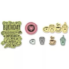   SIZZIX vágósablon 666104, Café / Sizzix Framelits Die Set & Stamps (1 csomag)