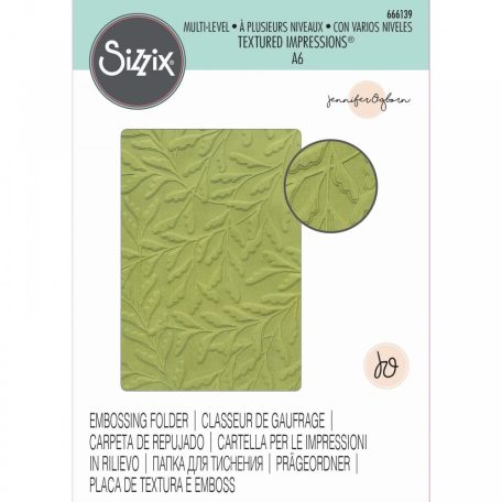 SIZZIX domborító mappa 666139, Delicate Leaves / Sizzix Multi-Level Textured Impressions Embossing (1 csomag)