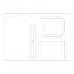   SIZZIX PLUS vágósablon A4! 666152, Frame Pocket Journal  / Sizzix ScoreBoards Plus Die (1 db)