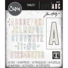   SIZZIX vágósablon 666281, Alphanumeric Bulletin  Tim Holtz/ Sizzix Thinlits Die Set  (1 csomag)