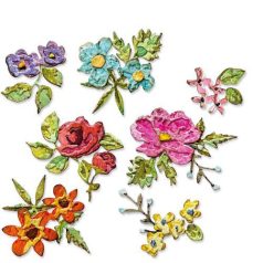   SIZZIX vágósablon 666284, Brushstroke Flowers Mini  Tim Holtz/ Sizzix Thinlits Die Set  (1 csomag)