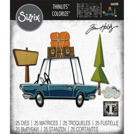SIZZIX vágósablon 666288, Road Trip Colorize  Tim Holtz/ Sizzix Thinlits Die Set  (1 csomag)