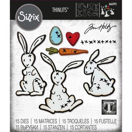 SIZZIX vágósablon 666293, Bunny Stitch  Tim Holtz/ Sizzix Thinlits Die Set  (1 csomag)