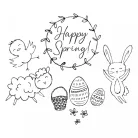 SIZZIX szilikonbélyegző 665829, Spring Essentials  / Sizzix Clear Stamps  (1 csomag)