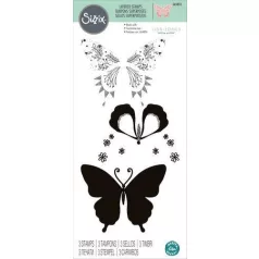   SIZZIX szilikonbélyegző 665833, Decorated Butterfly  / Sizzix Layered Clear Stamps  (1 csomag)