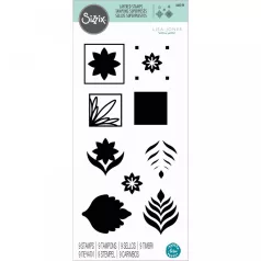   SIZZIX szilikonbélyegző 666144, Geo Repeat  / Sizzix Layered Clear Stamps  (1 csomag)
