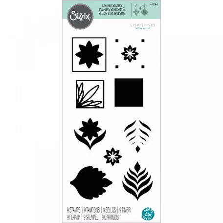 SIZZIX szilikonbélyegző 666144, Geo Repeat  / Sizzix Layered Clear Stamps  (1 csomag)