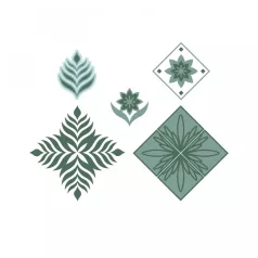   SIZZIX szilikonbélyegző 666144, Geo Repeat  / Sizzix Layered Clear Stamps  (1 csomag)