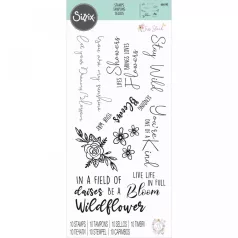  SIZZIX szilikonbélyegző 666145, Spring Bloom Sentiments  / Sizzix Clear Stamps  (1 csomag)