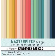   Scrapbook papírkészlet 12" (30 cm), Cardstock Basics #2  / Masterpiece Paper Collection (10 lap)