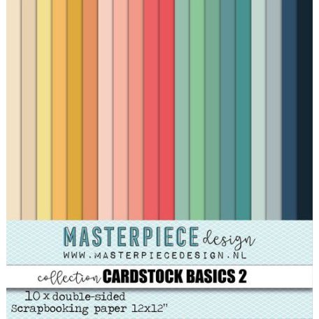 Scrapbook papírkészlet 12" (30 cm), Cardstock Basics #2  / Masterpiece Paper Collection (10 lap)