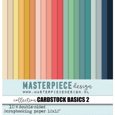 Scrapbook papírkészlet 12" (30 cm), Cardstock Basics #2  / Masterpiece Paper Collection (10 lap)