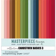   Scrapbook papírkészlet 12" (30 cm), Cardstock Basics #3  / Masterpiece Paper Collection (10 lap)