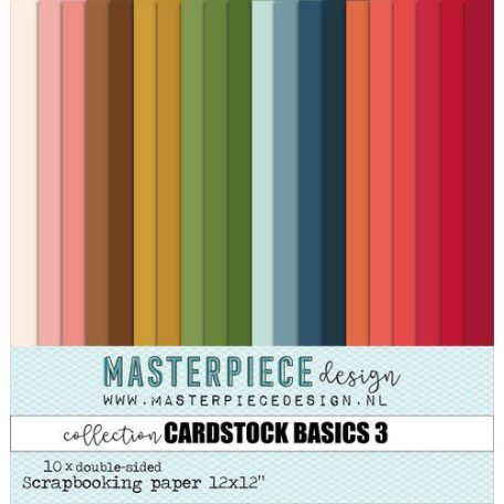 Scrapbook papírkészlet 12" (30 cm), Cardstock Basics #3  / Masterpiece Paper Collection (10 lap)