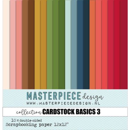 Scrapbook papírkészlet 12" (30 cm), Cardstock Basics #3  / Masterpiece Paper Collection (10 lap)
