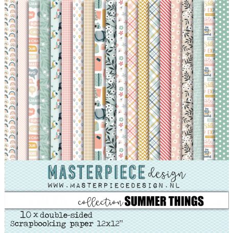 Scrapbook papírkészlet 12" (30 cm), Summer Things  / Masterpiece Paper Collection (10 lap)