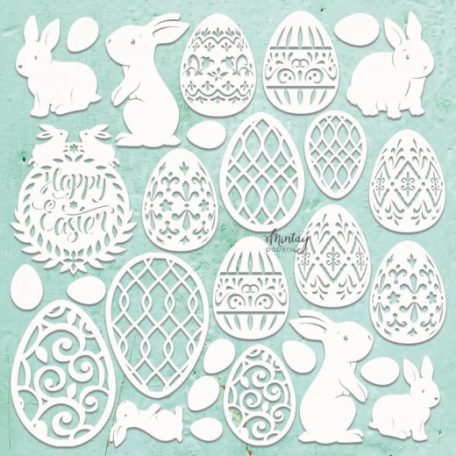 Chipboard 12" (30 cm), Decor - Easter Set / Mintay Chippies (1 db)