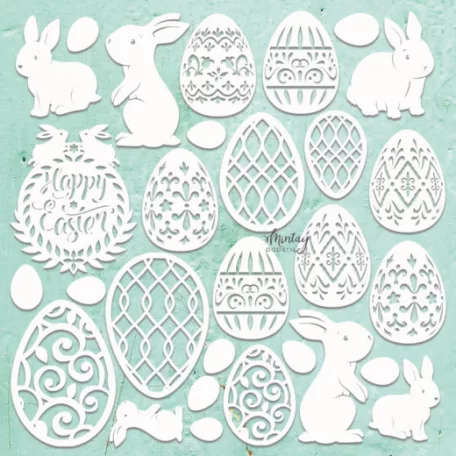 Chipboard 12" (30 cm), Decor - Easter Set / Mintay Chippies (1 db)