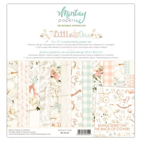 MINI Papírkészlet kivágóívvel 12" (30 cm),  / Mintay Little One (7 lap)