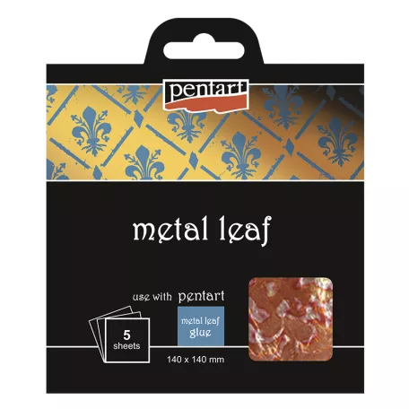 Füstfólia  14 x 14 cm, V01 / Pentart Metal Leaf (5 ív)