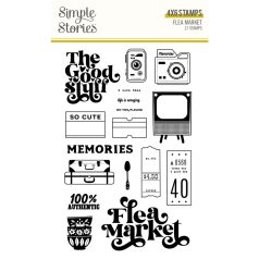  Szilikonbélyegző , Clear Stamps / Simple Stories Flea Market (1 csomag)