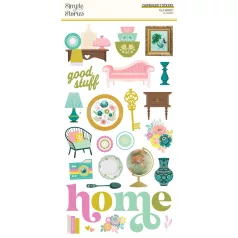  Chipboard 6"X12", Chipboard Stickers / Simple Stories Flea Market (1 ív)