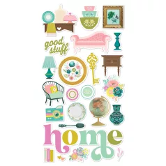   Chipboard 6"X12", Chipboard Stickers / Simple Stories Flea Market (1 ív)