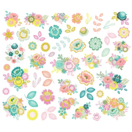 Kivágatok, Floral Bits / Simple Stories Flea Market (1 csomag)