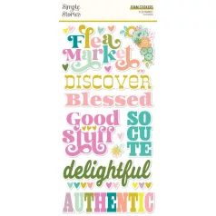 Matrica , Foam Stickers / Simple Stories Flea Market (2 ív)