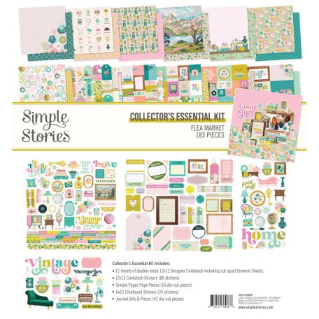 Papírkészlet 12" (30 cm), Collector's Essential Kit / Simple Stories Flea Market (1 csomag)