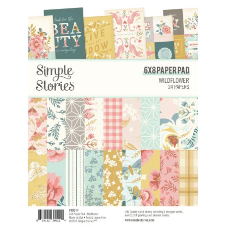 Papírkészlet 6"x8", Paper Pad / Simple Stories Wildflower (24 lap)