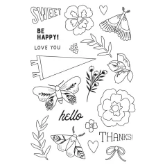   Szilikonbélyegző , Clear Stamps / Simple Stories Wildflower (1 csomag)