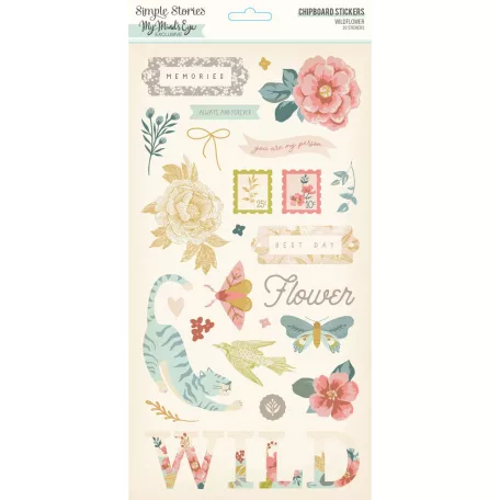 Chipboard 6"X12", Chipboard Stickers / Simple Stories Wildflower (1 ív)