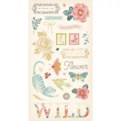   Chipboard 6"X12", Chipboard Stickers / Simple Stories Wildflower (1 ív)