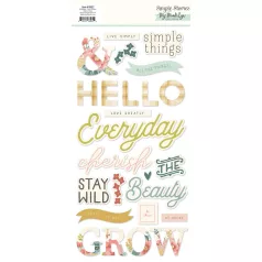 Matrica , Foam Stickers / Simple Stories Wildflower (2 ív)