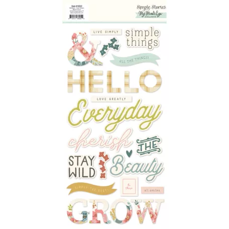 Matrica , Foam Stickers / Simple Stories Wildflower (2 ív)