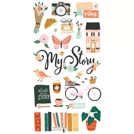 Chipboard 6"X12", Chipboard Stickers / Simple Stories My Story (1 ív)