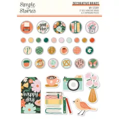   Díszítőelem , Decorative Brads / Simple Stories My Story (1 csomag)