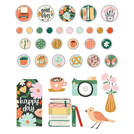 Díszítőelem , Decorative Brads / Simple Stories My Story (1 csomag)